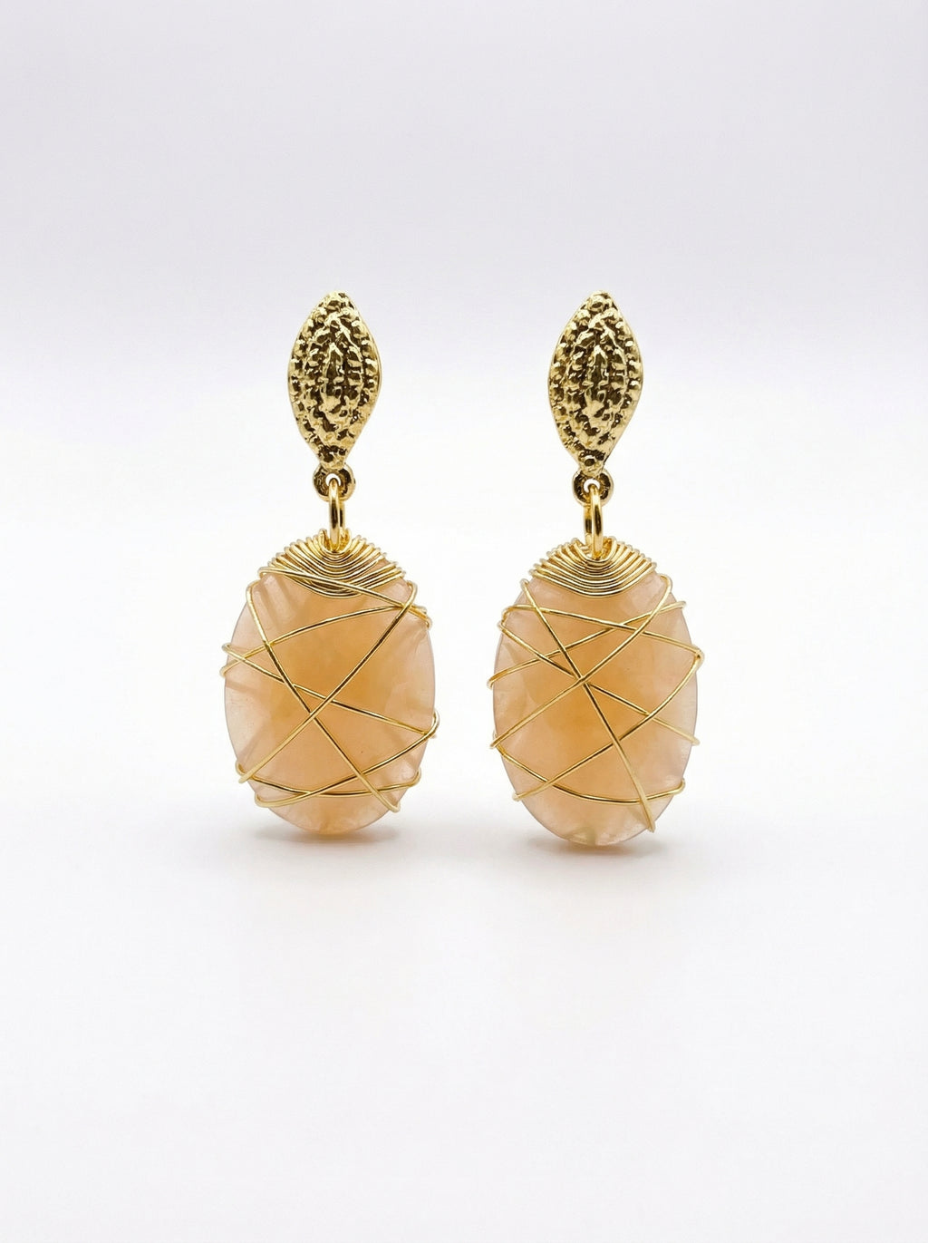 gold amber earring
