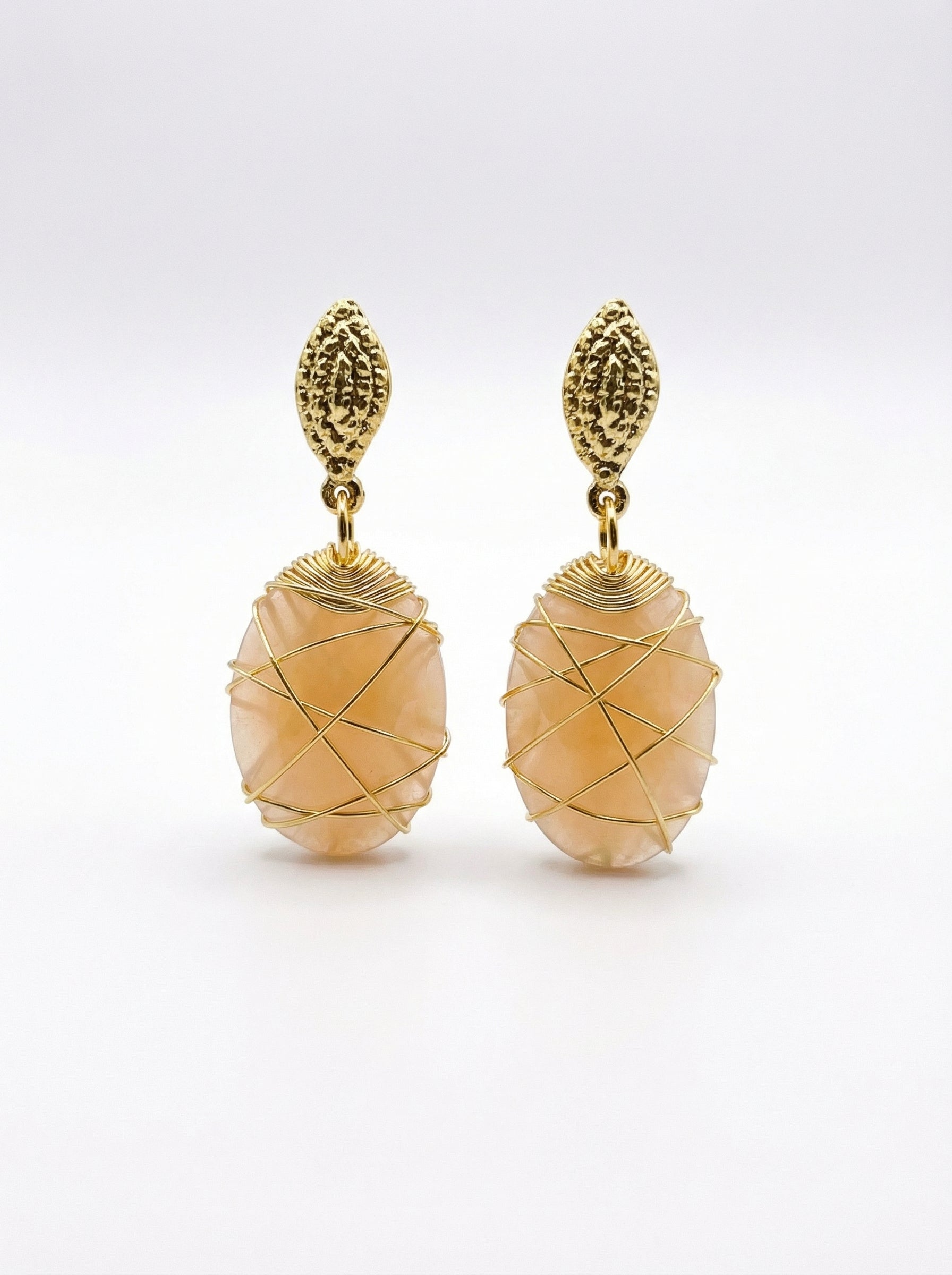 gold amber earring
