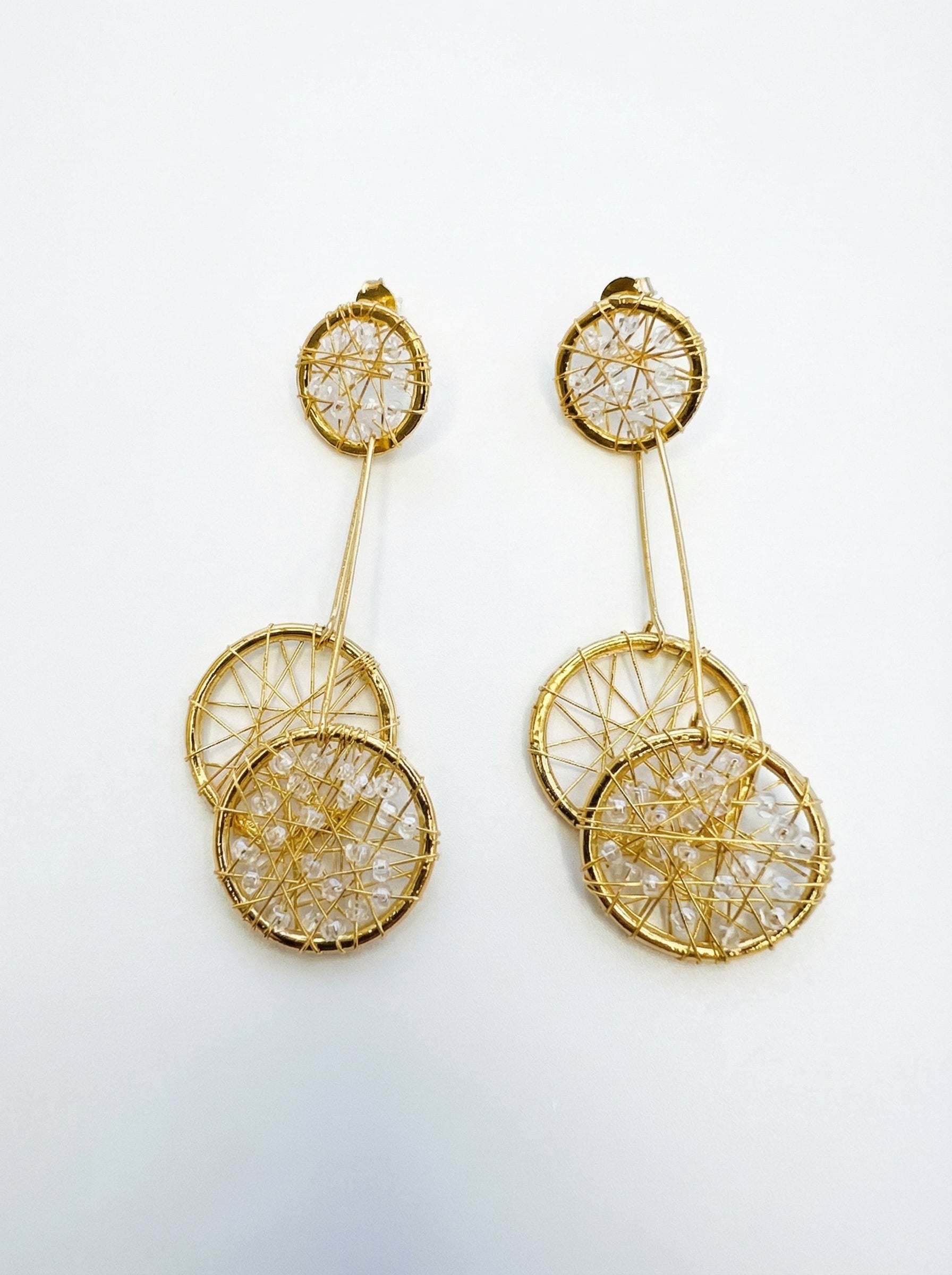 gold mesh earring