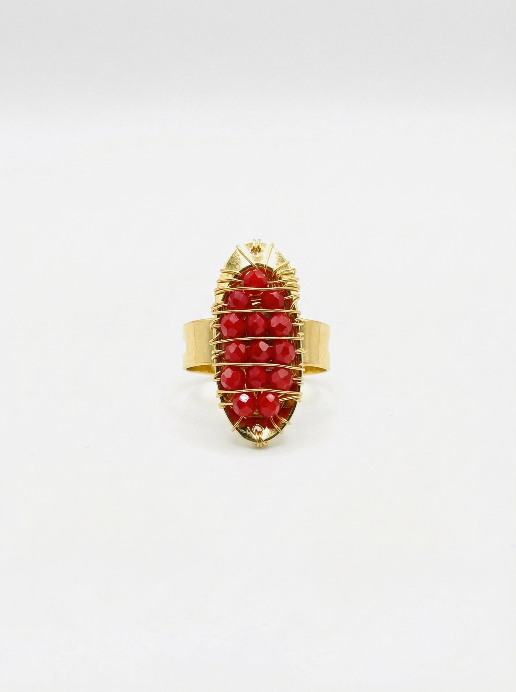 gold ruby earring
