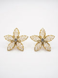 gold flower earrings