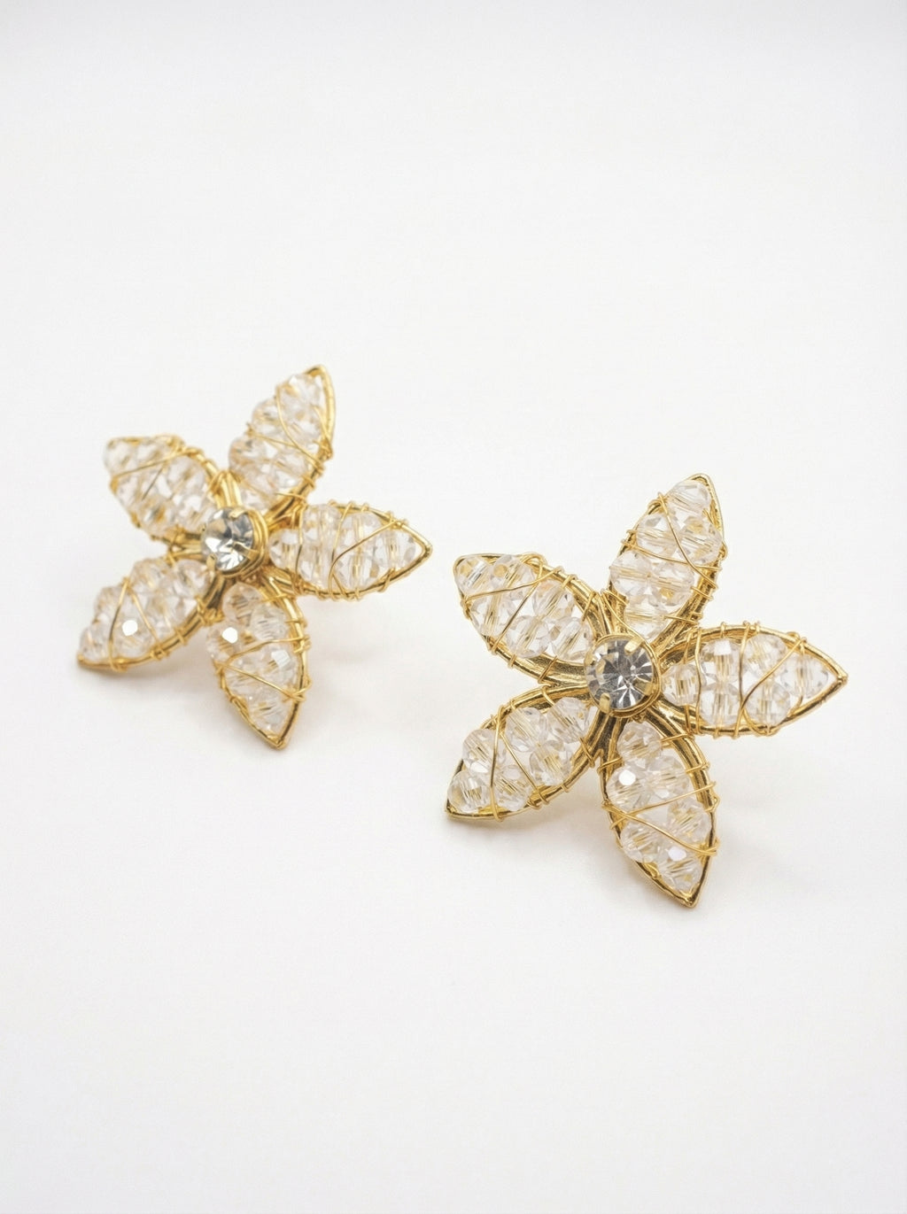 gold flower earrings