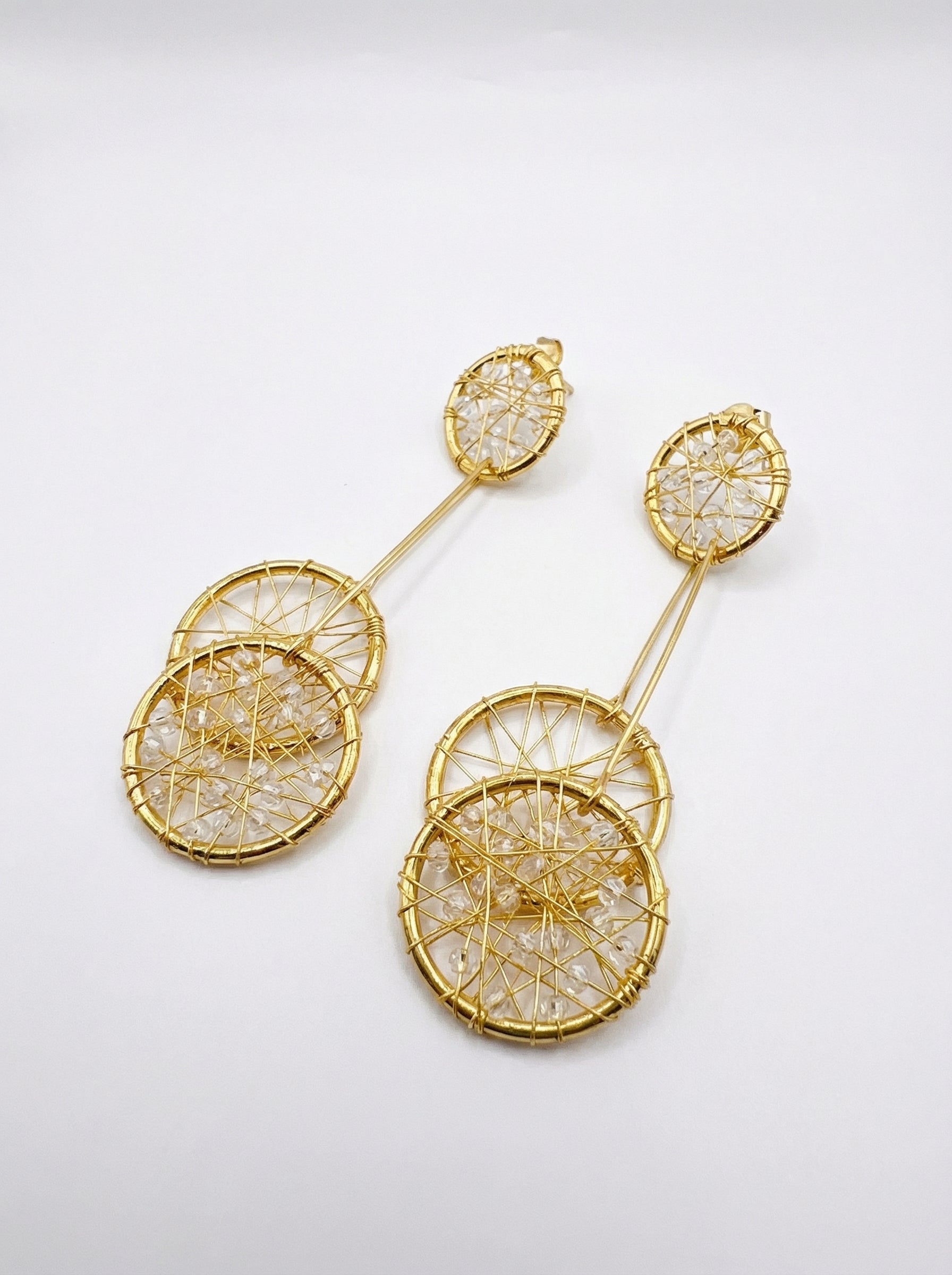 gold mesh earring