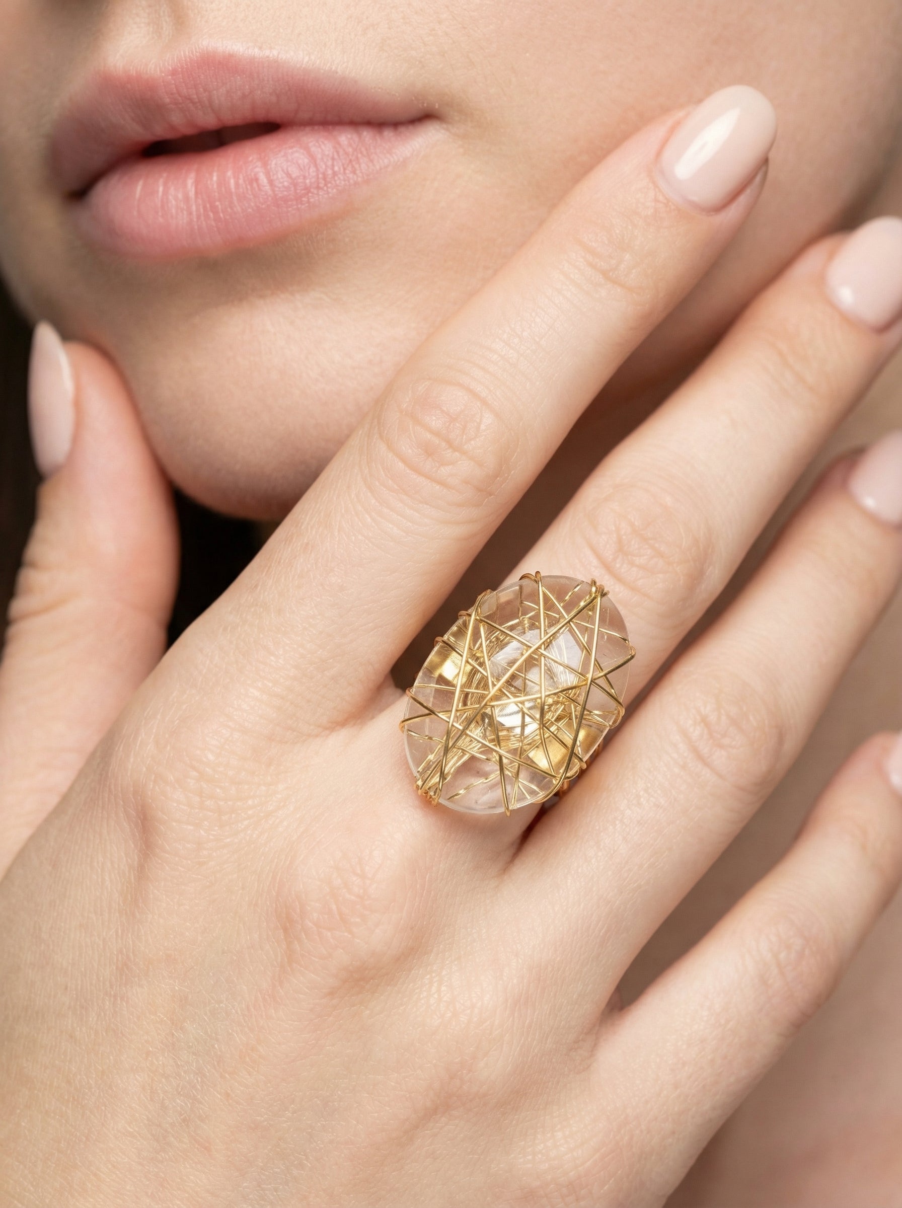 gold crystal ring