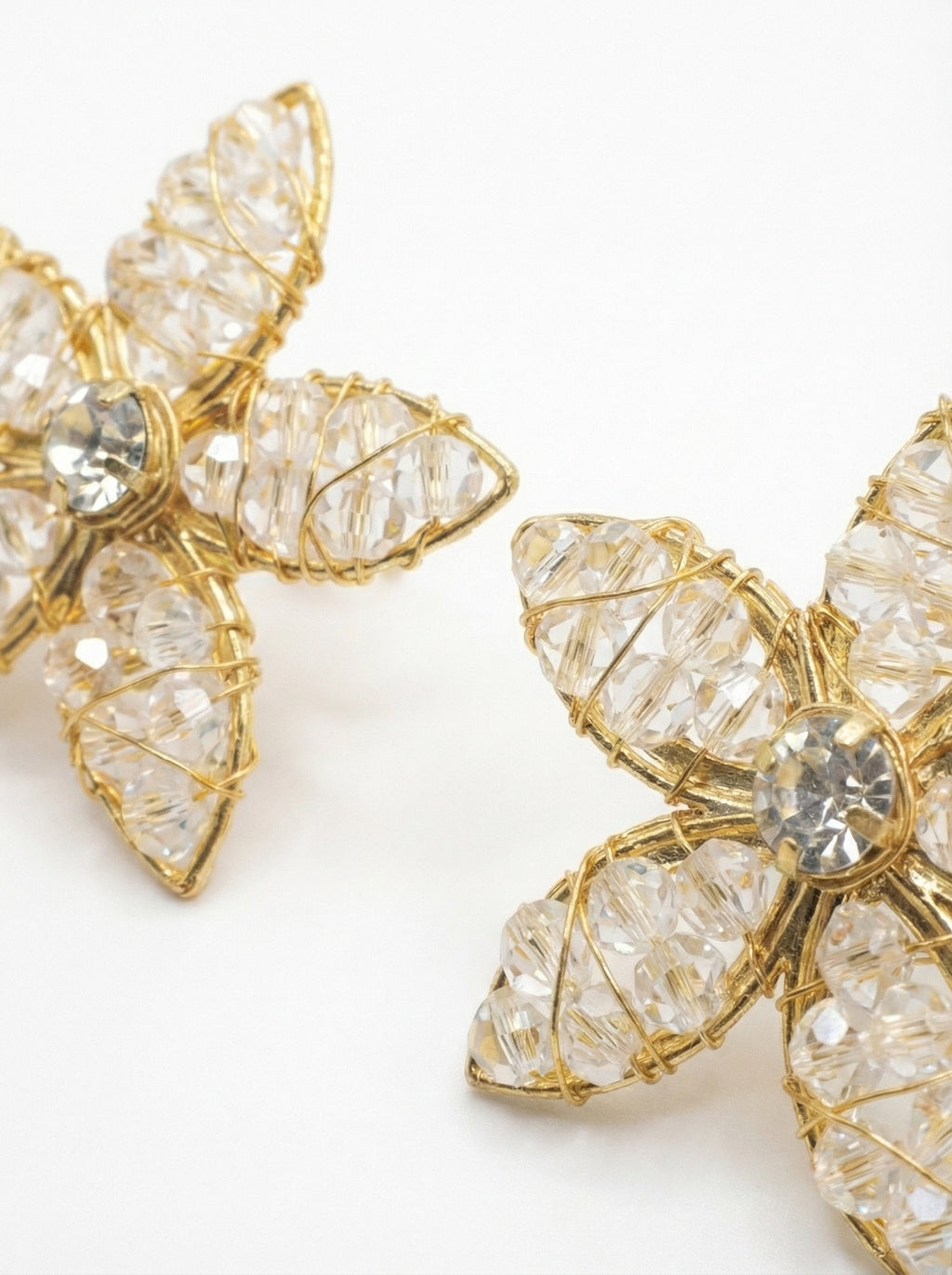 gold flower earrings