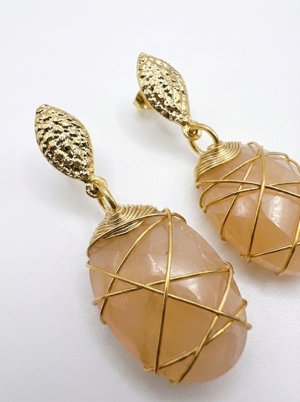 gold amber earring