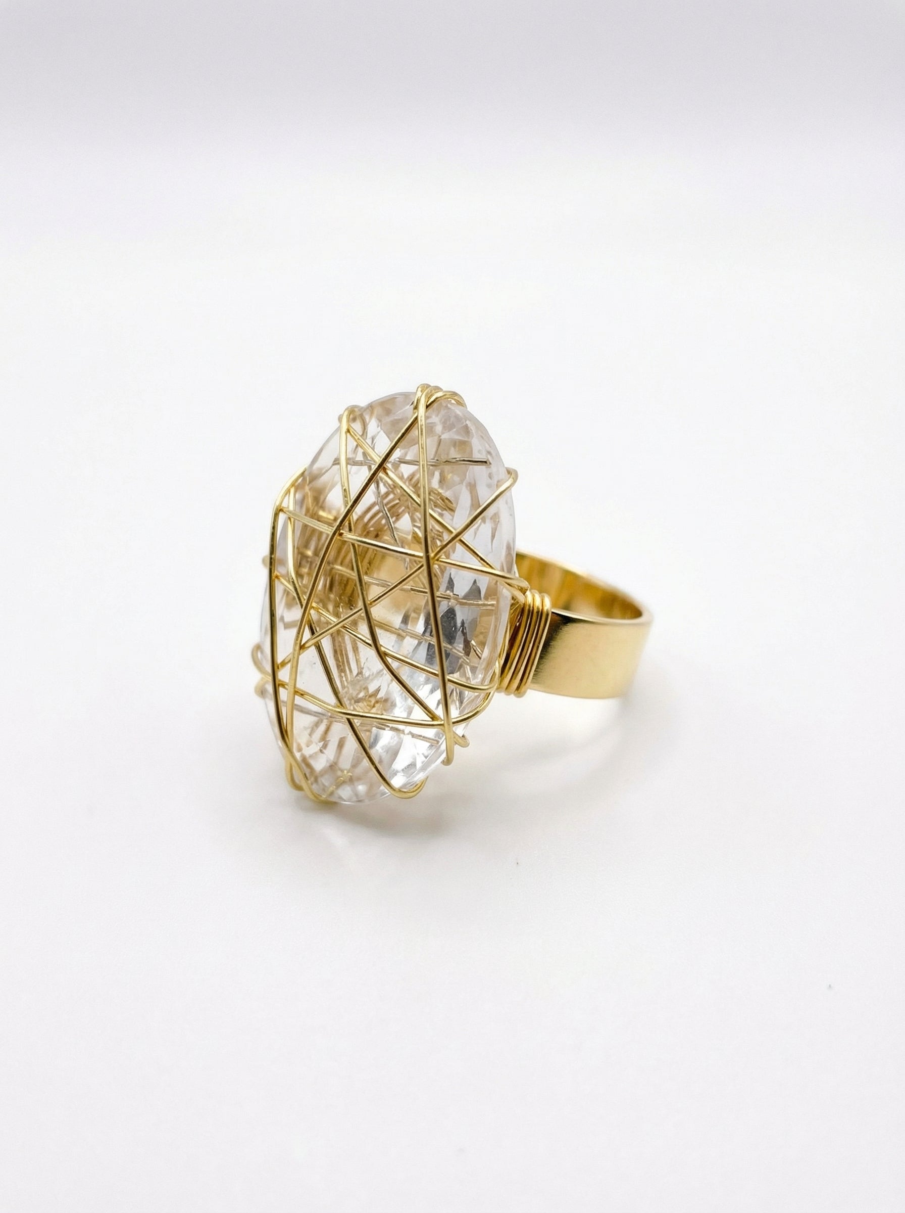 gold crystal ring